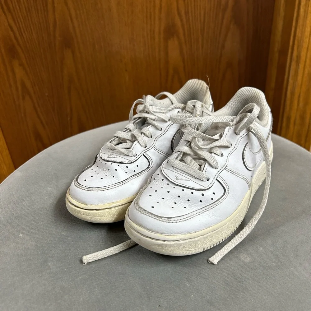 Nike Air Force 1 White Leather Youth Size 12